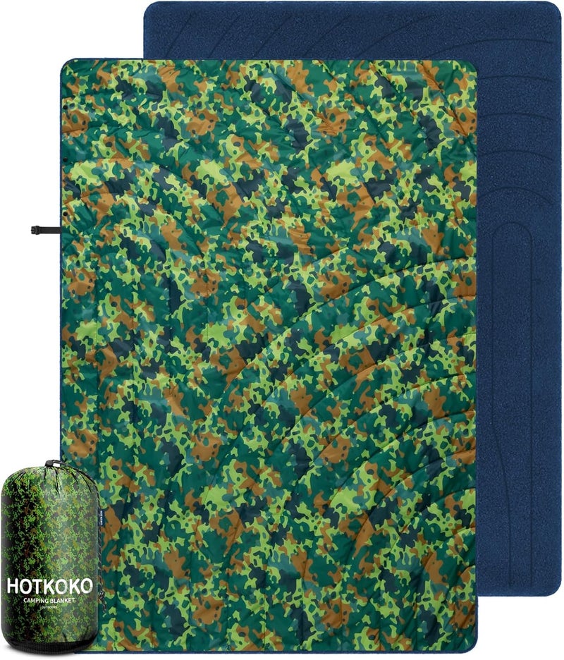 hotkoko Hooded Stadium Blanket, Waterproof Fleece Wearable Camping Blanket - Image 2